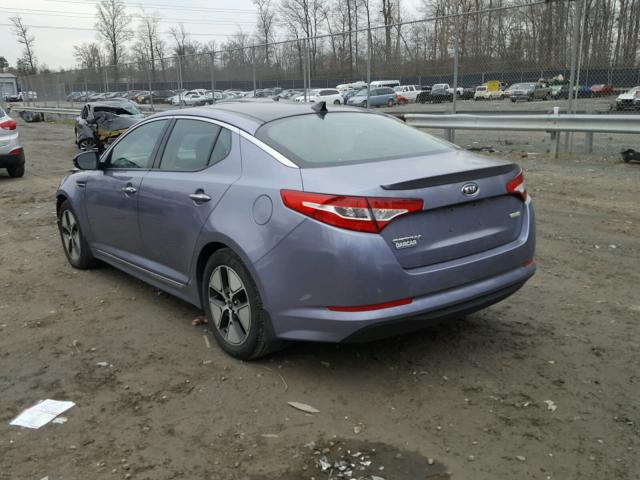 KNAGM4AD8C5011196 - 2012 KIA OPTIMA HYB BLUE photo 3