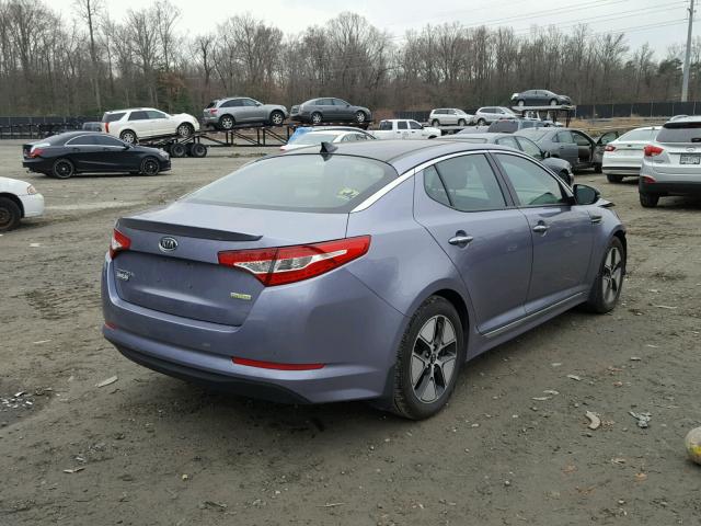 KNAGM4AD8C5011196 - 2012 KIA OPTIMA HYB BLUE photo 4