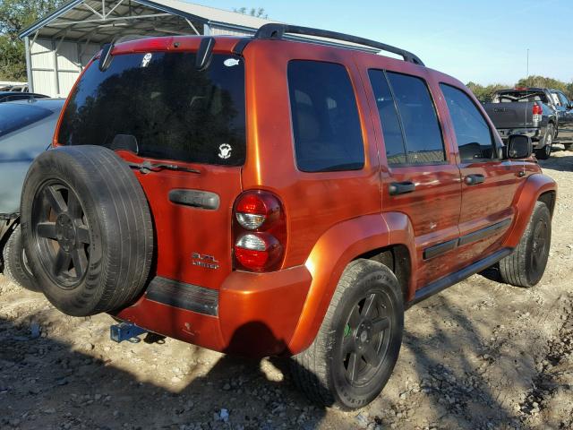 1J4GK58K05W600060 - 2005 JEEP LIBERTY LI ORANGE photo 4