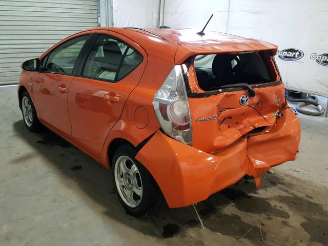 JTDKDTB36D1037057 - 2013 TOYOTA PRIUS C ORANGE photo 3