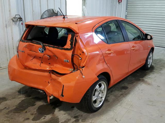 JTDKDTB36D1037057 - 2013 TOYOTA PRIUS C ORANGE photo 4