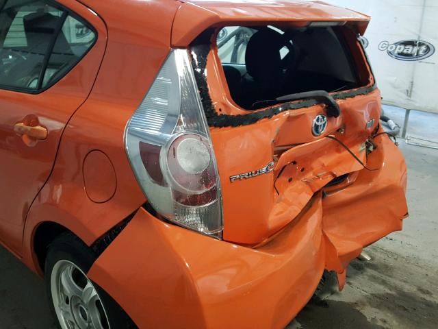 JTDKDTB36D1037057 - 2013 TOYOTA PRIUS C ORANGE photo 9