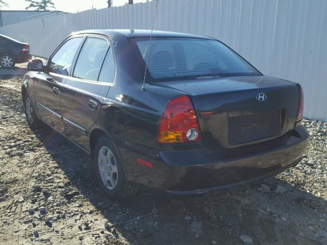 KMHCG45CX5U660206 - 2005 HYUNDAI ACCENT GL BLACK photo 3