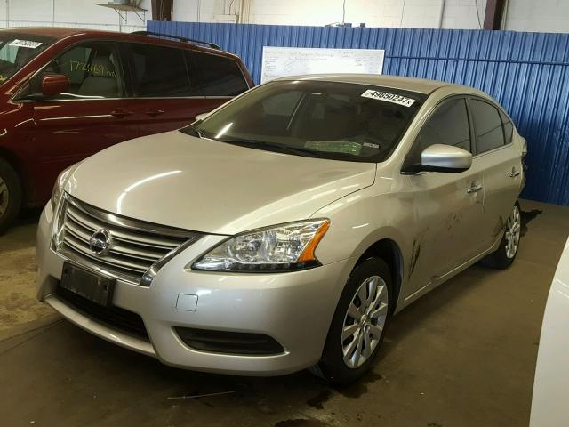 3N1AB7AP4EY231700 - 2014 NISSAN SENTRA S SILVER photo 2