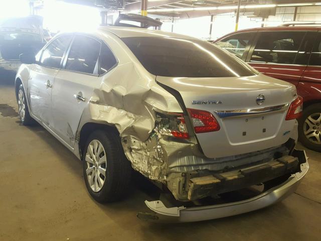 3N1AB7AP4EY231700 - 2014 NISSAN SENTRA S SILVER photo 3