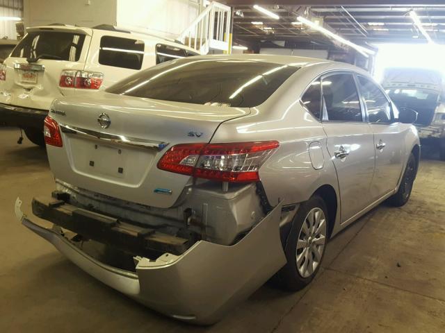 3N1AB7AP4EY231700 - 2014 NISSAN SENTRA S SILVER photo 4