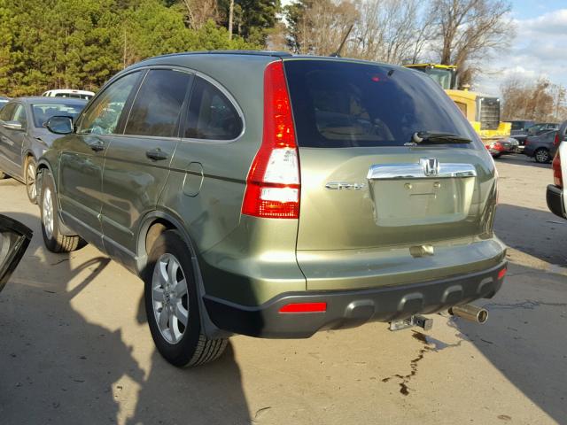 JHLRE48507C021393 - 2007 HONDA CR-V EX GREEN photo 3