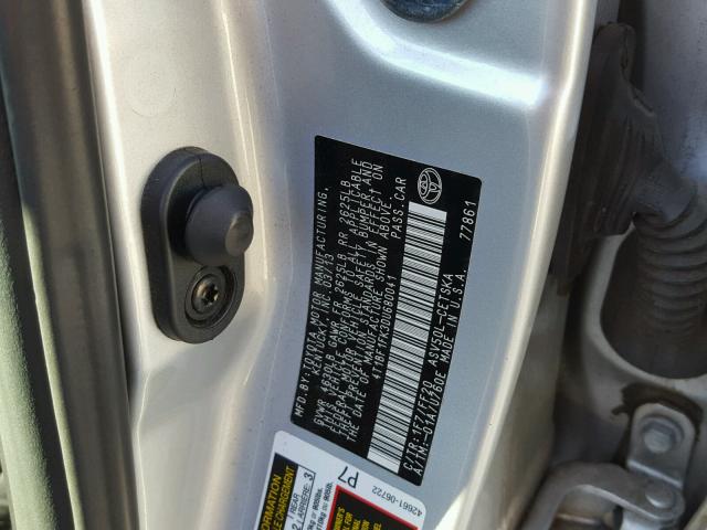 4T1BF1FK3DU680041 - 2013 TOYOTA CAMRY L SILVER photo 10