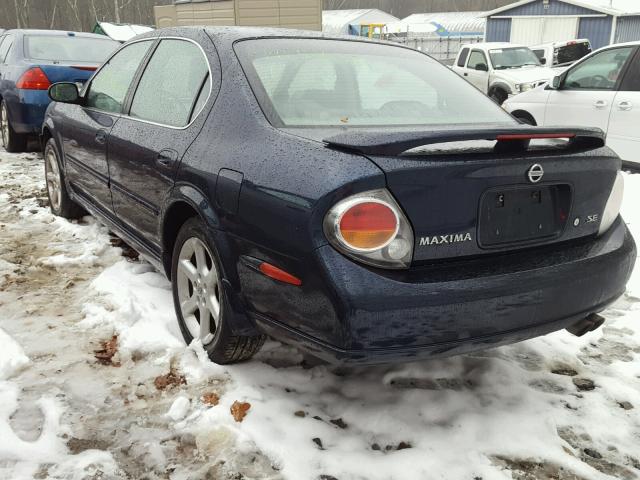 JN1DA31D22T408778 - 2002 NISSAN MAXIMA GLE BLUE photo 3