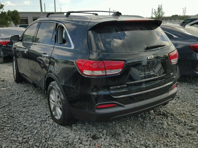 5XYPG4A38GG076189 - 2016 KIA SORENTO LX BLACK photo 3