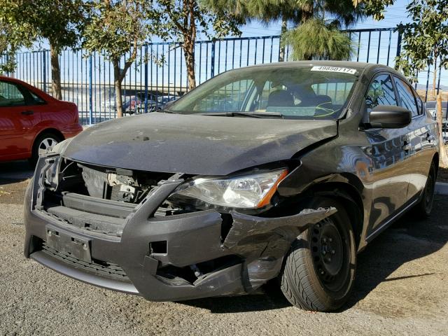 3N1AB7AP2DL695807 - 2013 NISSAN SENTRA S GRAY photo 2