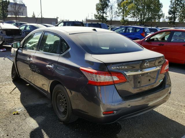 3N1AB7AP2DL695807 - 2013 NISSAN SENTRA S GRAY photo 3