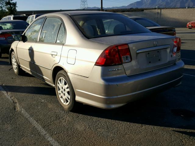 2HGES16565H627234 - 2005 HONDA CIVIC LX GOLD photo 3