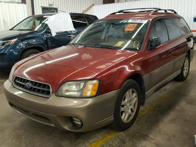 4S3BH675336652036 - 2003 SUBARU LEGACY OUT RED photo 2