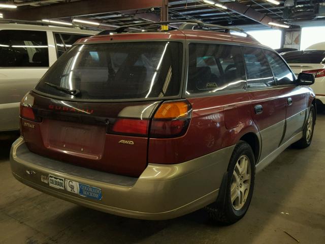 4S3BH675336652036 - 2003 SUBARU LEGACY OUT RED photo 4