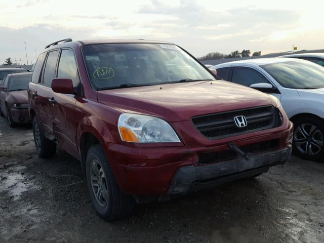 2HKYF185X3H575091 - 2003 HONDA PILOT EXL MAROON photo 1