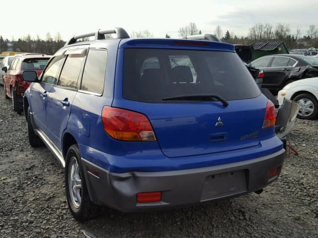 JA4LZ31G33U063536 - 2003 MITSUBISHI OUTLANDER BLUE photo 3