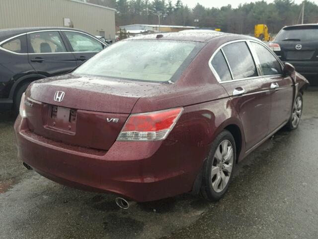 1HGCP36848A048776 - 2008 HONDA ACCORD EXL RED photo 4