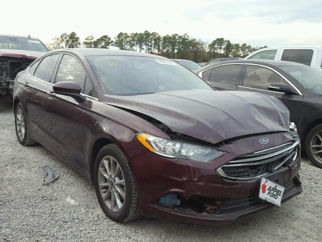 3FA6P0HD1HR246926 - 2017 FORD FUSION SE BURGUNDY photo 1