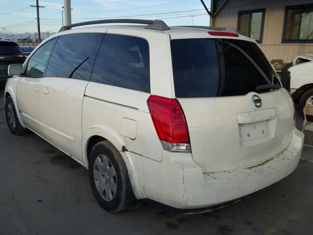 5N1BV28U26N110780 - 2006 NISSAN QUEST S WHITE photo 3