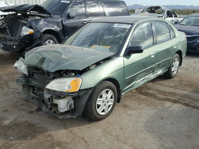 2HGES16573H586514 - 2003 HONDA CIVIC LX GREEN photo 2