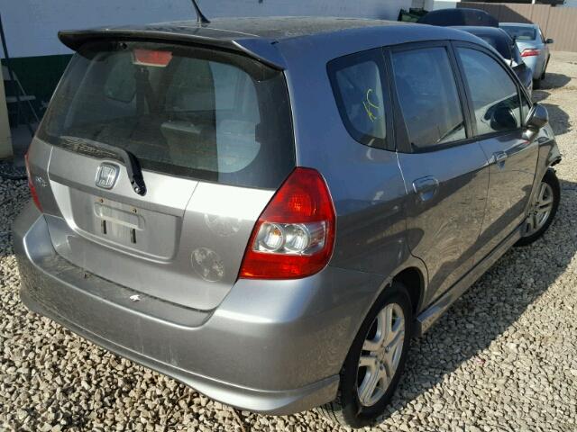 JHMGD38657S006094 - 2007 HONDA FIT S SILVER photo 4