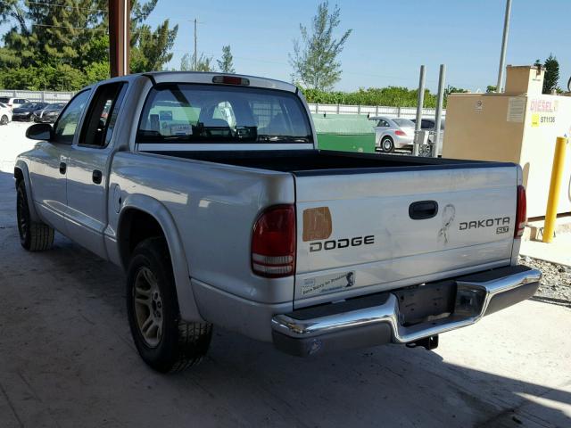 1D7HL48N23S295005 - 2003 DODGE DAKOTA QUA GRAY photo 3