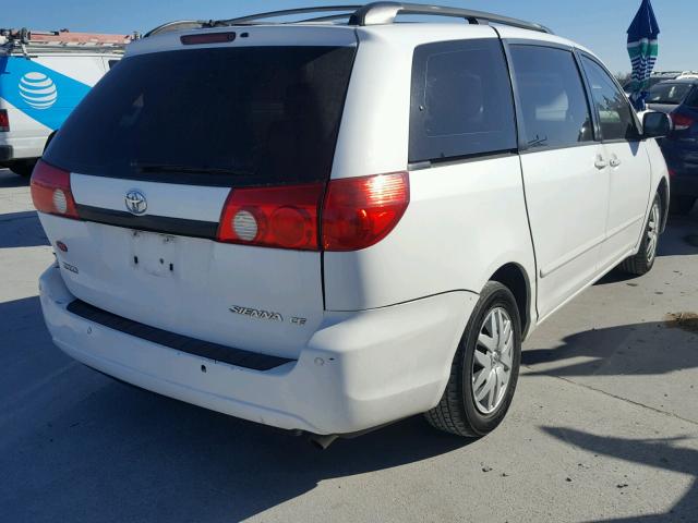 5TDZK23C47S051303 - 2007 TOYOTA SIENNA CE WHITE photo 4