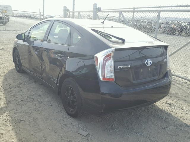 JTDKN3DU0C5405534 - 2012 TOYOTA PRIUS BLACK photo 3