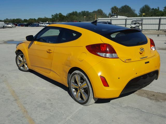 KMHTC6AD0GU254931 - 2016 HYUNDAI VELOSTER B YELLOW photo 3