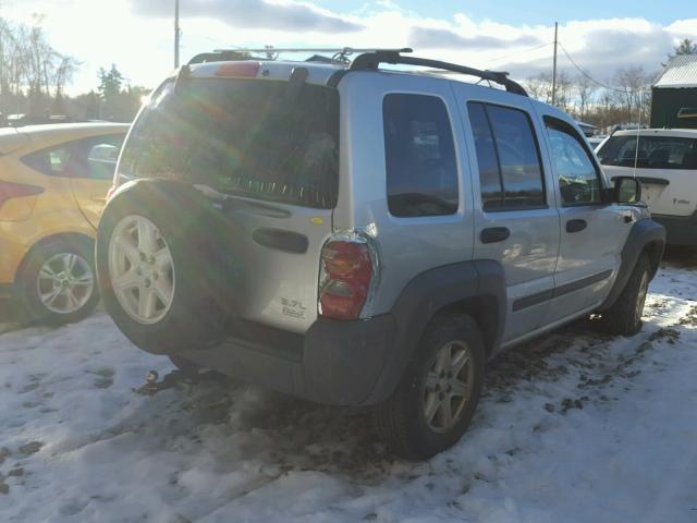 1J4GL48K54W145390 - 2004 JEEP LIBERTY SP SILVER photo 4