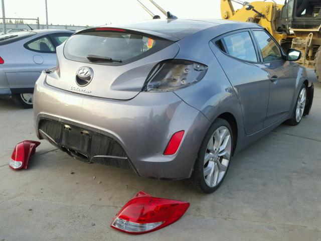 KMHTC6AD9CU059467 - 2012 HYUNDAI VELOSTER B CHARCOAL photo 4