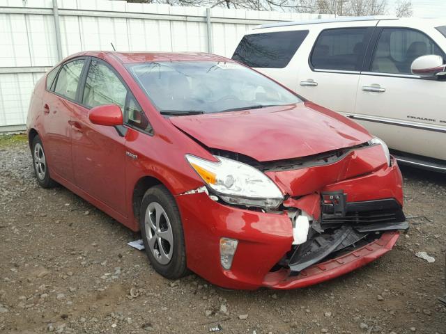 JTDKN3DU9E0380598 - 2014 TOYOTA PRIUS RED photo 1