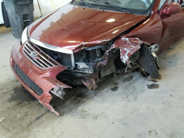 KNAFE122575430004 - 2007 KIA SPECTRA EX BURGUNDY photo 9