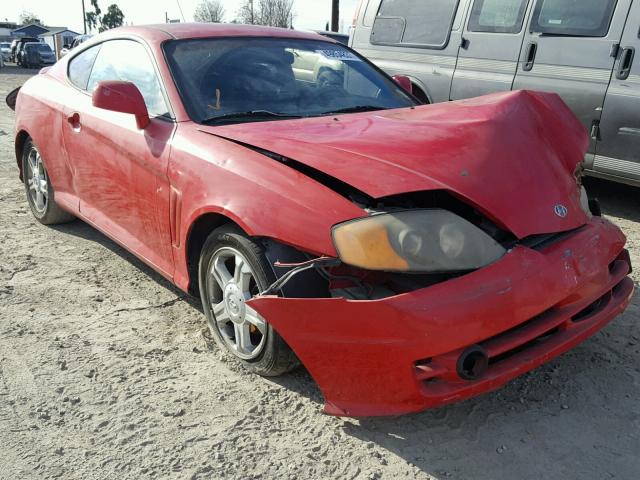 KMHHM65D04U137553 - 2004 HYUNDAI TIBURON RED photo 1