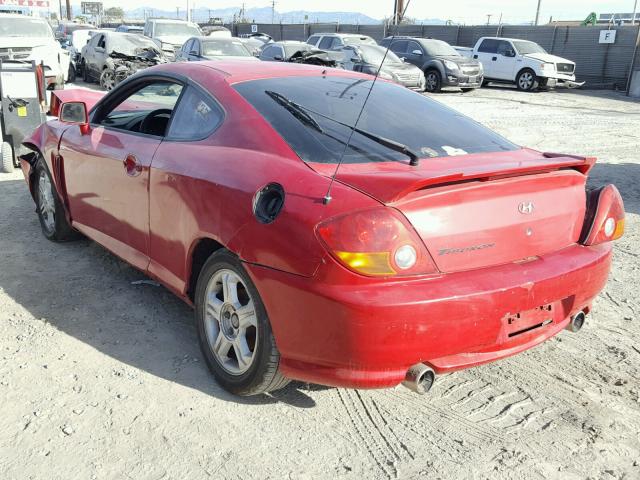 KMHHM65D04U137553 - 2004 HYUNDAI TIBURON RED photo 3