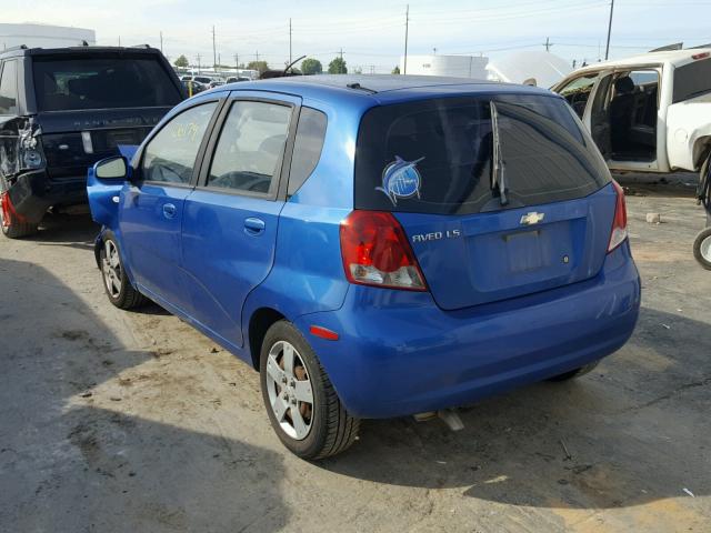 KL1TD66636B615081 - 2006 CHEVROLET AVEO BASE Mavi foto 3