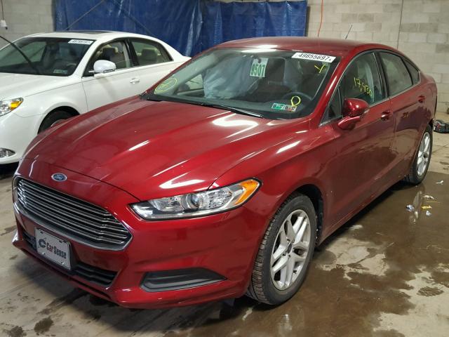 3FA6P0HD8ER310553 - 2014 FORD FUSION SE RED photo 2