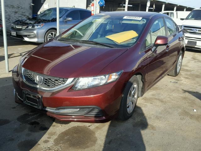 19XFB2F5XDE246389 - 2013 HONDA CIVIC LX MAROON photo 2