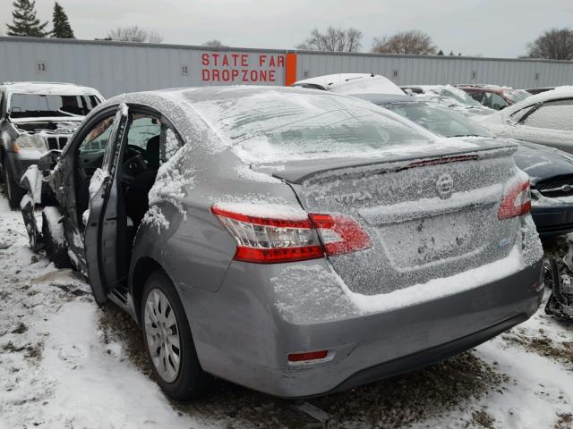 3N1AB7AP8EY248936 - 2014 NISSAN SENTRA S SILVER photo 3