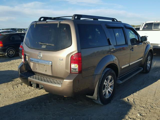 5N1AR18U38C649367 - 2008 NISSAN PATHFINDER BROWN photo 4