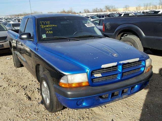 1B7GL22X61S198939 - 2001 DODGE DAKOTA BLUE photo 1