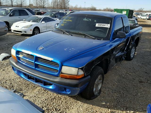 1B7GL22X61S198939 - 2001 DODGE DAKOTA BLUE photo 2