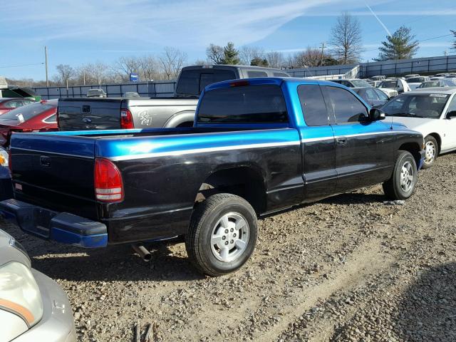 1B7GL22X61S198939 - 2001 DODGE DAKOTA BLUE photo 4