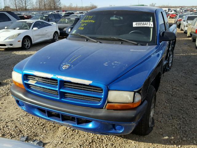 1B7GL22X61S198939 - 2001 DODGE DAKOTA BLUE photo 7