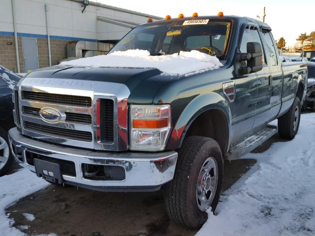 1FTWX31R08EB53433 - 2008 FORD F350 SRW S GREEN photo 2