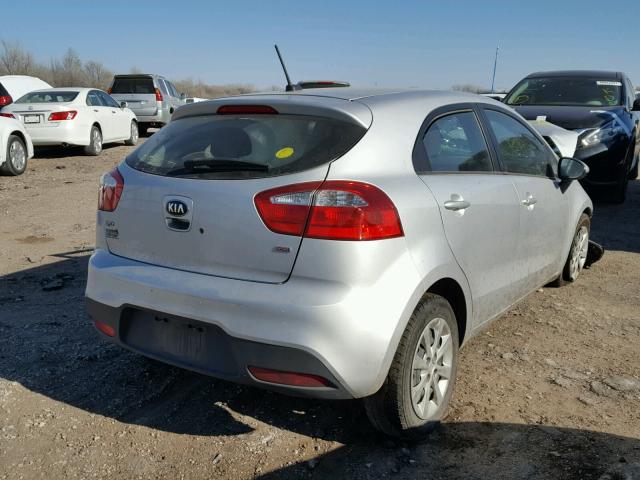 KNADM5A33E6329823 - 2014 KIA RIO LX SILVER photo 4