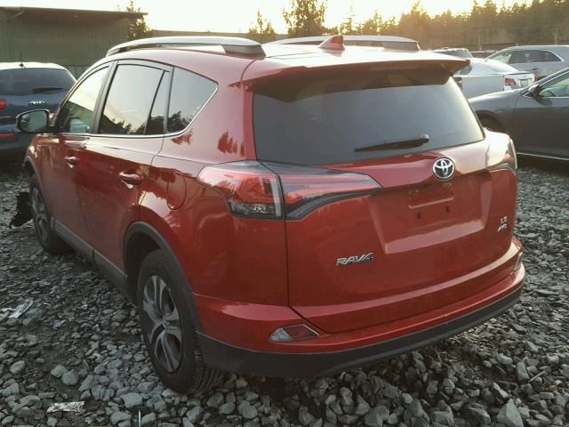 2T3BFREV3HW641876 - 2017 TOYOTA RAV4 LE RED photo 3