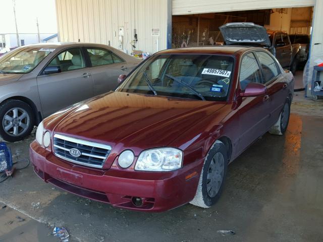 KNAGD126155382203 - 2005 KIA OPTIMA LX RED photo 2