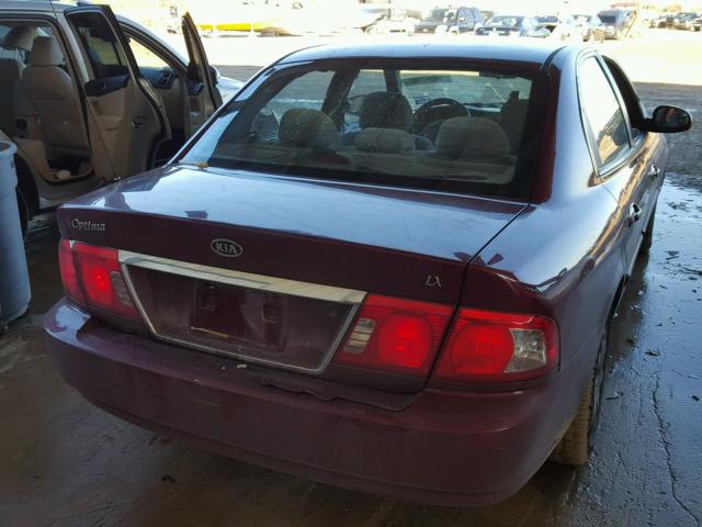 KNAGD126155382203 - 2005 KIA OPTIMA LX RED photo 4